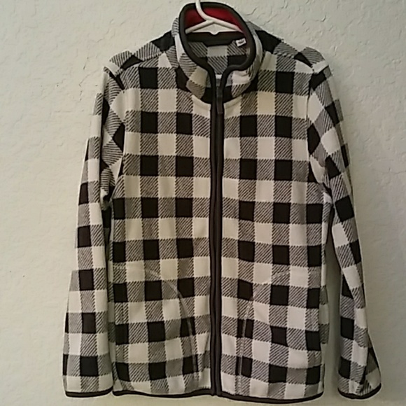 SOLD🎉Uniqlo Boys Fleece Zippered Checkered Jacket - Picture 1 of 5